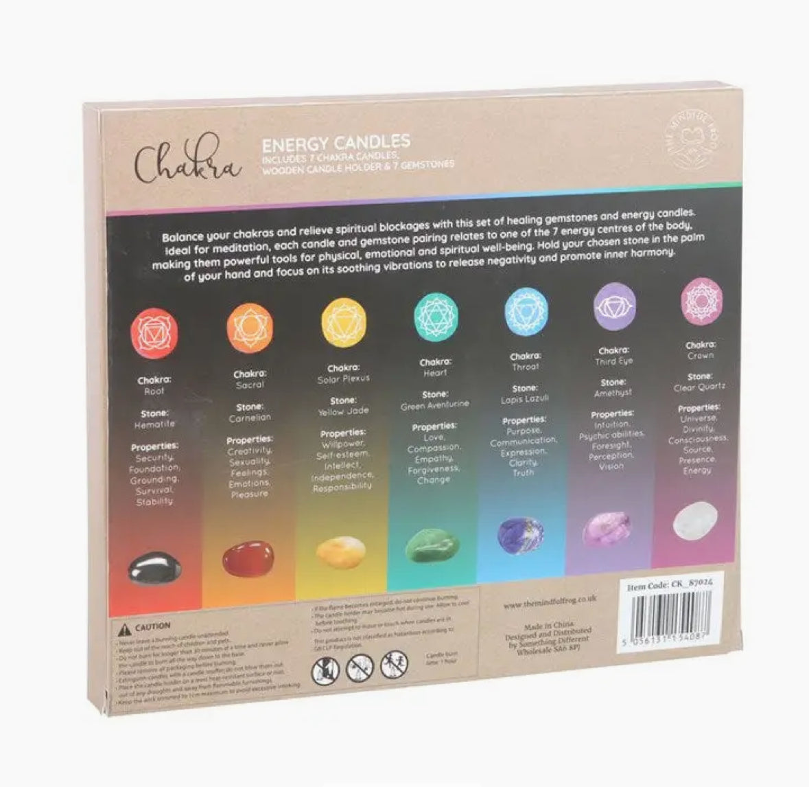 Chakra Energy Candle and Crystal Gift Set