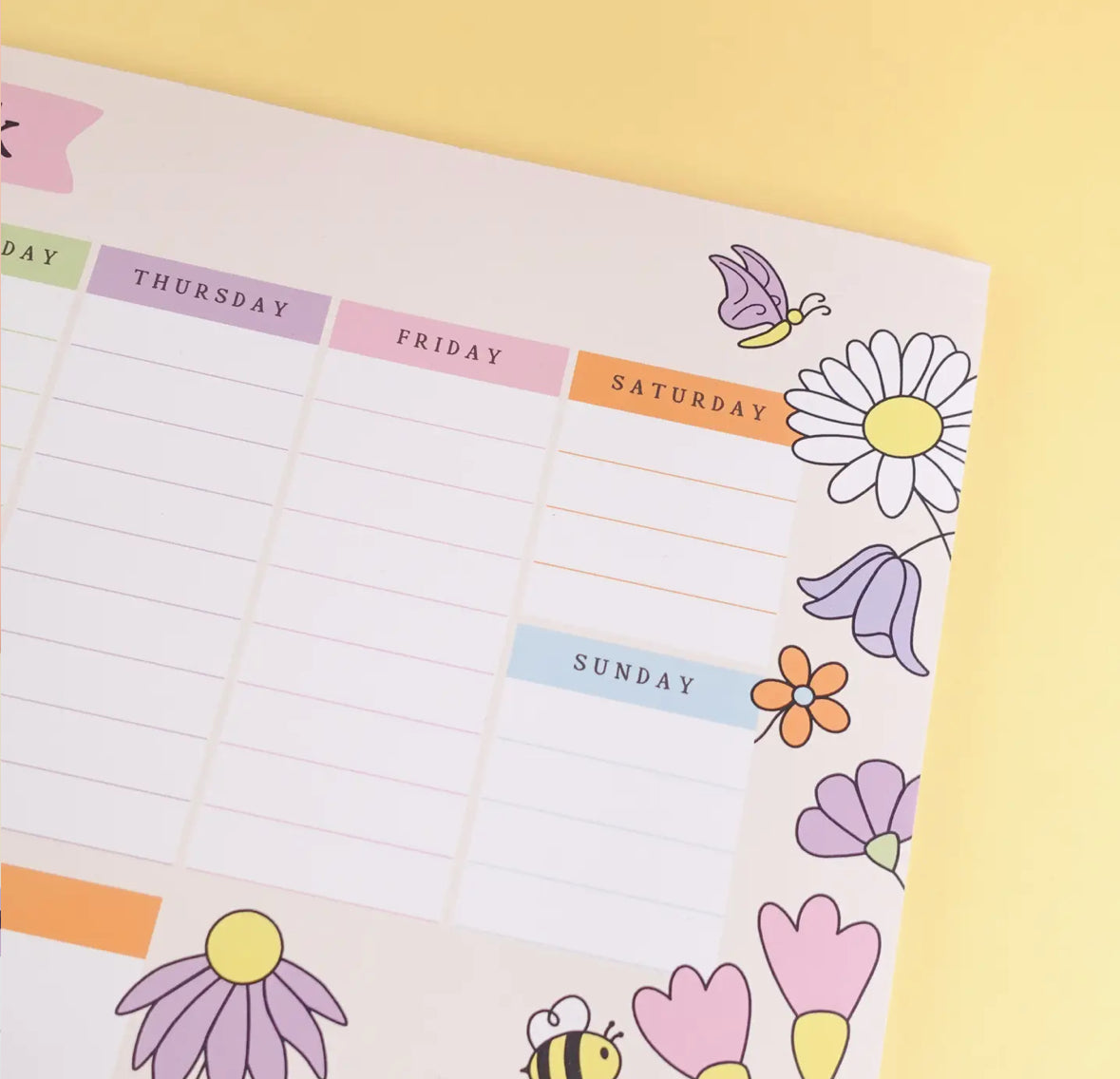 Wildflower A4 Weekly Desk Pad