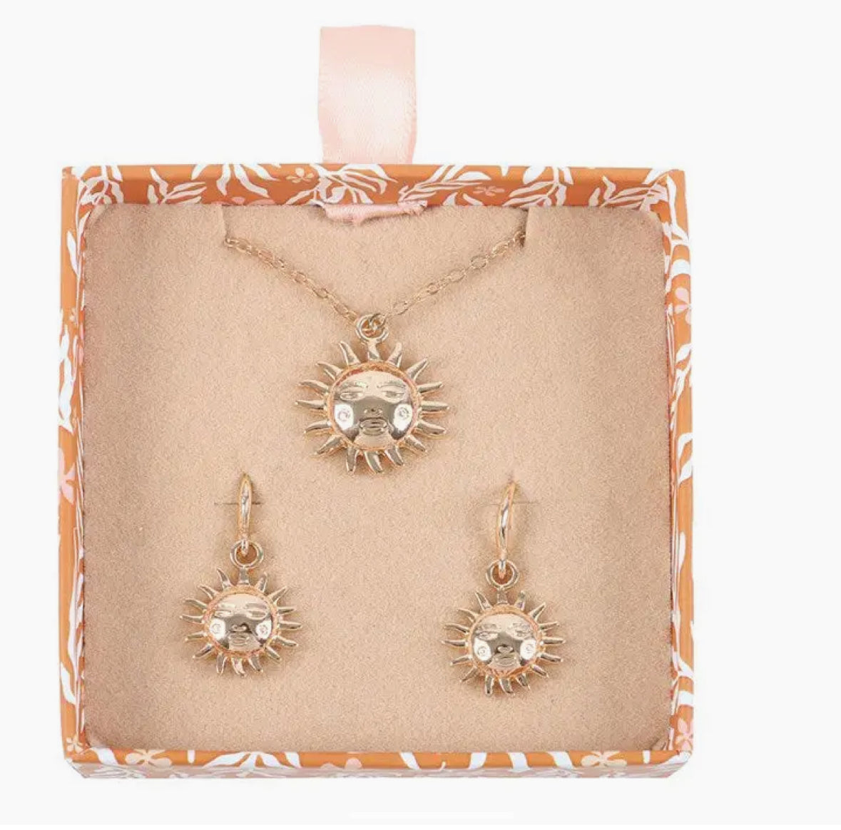 Sun Earring and Necklace Set