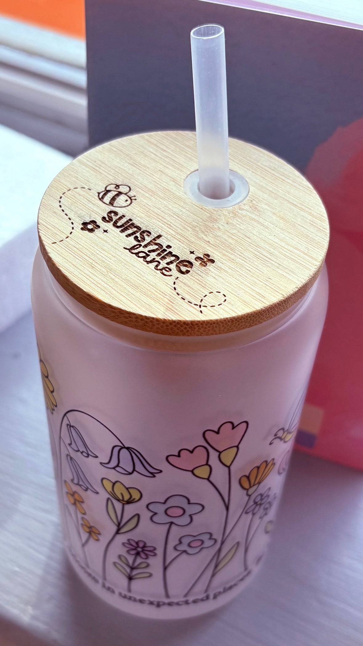 Be A Wildflower 16oz Glass Tumblr
