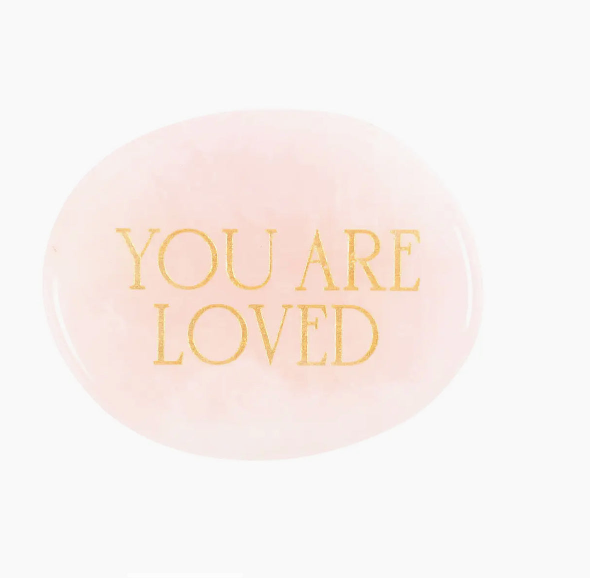 You Are Loved Rose Quartz Crystal Palm Stone