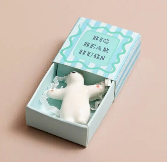 Tiny Matchbox Ceramic Big Bear Hugs