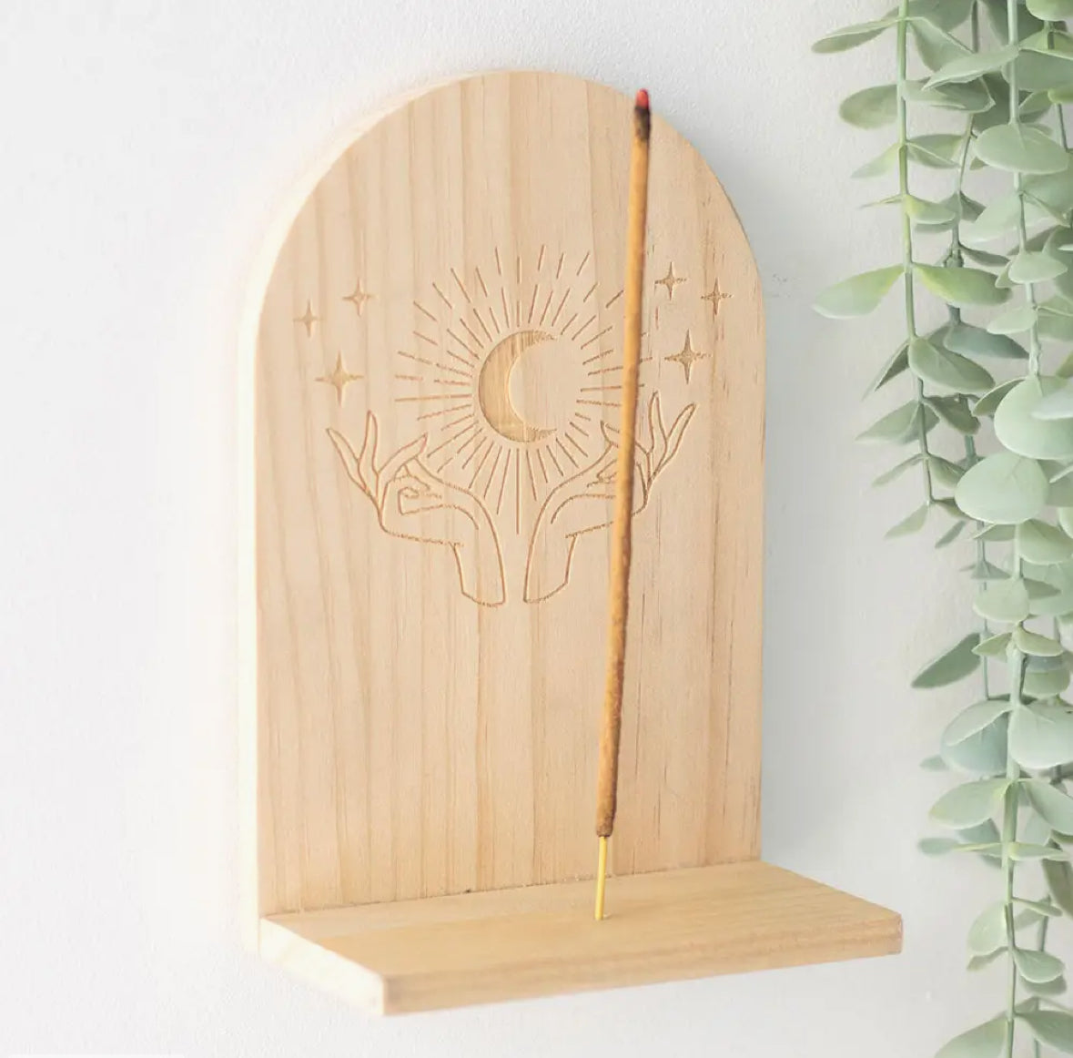 Natural Mystical Hands Incense Holder Shelf