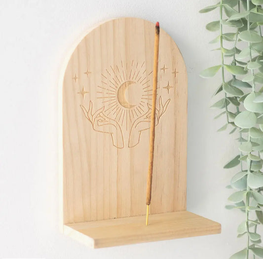 Natural Mystical Hands Incense Holder Shelf