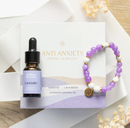 Anti Anxiety Amethyst Crystal Essential Oil Bracelet
