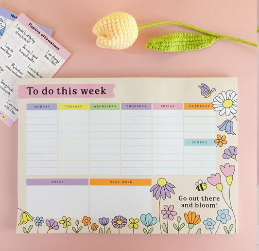 Wildflower A4 Weekly Desk Pad