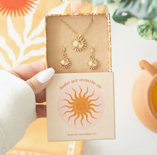 Sun Earring and Necklace Set